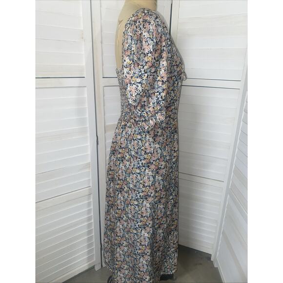 Beyond The Radar Women's Floral Print Split Leg Midi Pencil Dress Lined Large - Picture 6 of 11